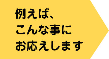 例えば、こんな事にお応えします