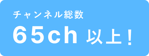 チャンネル総数65ch以上！