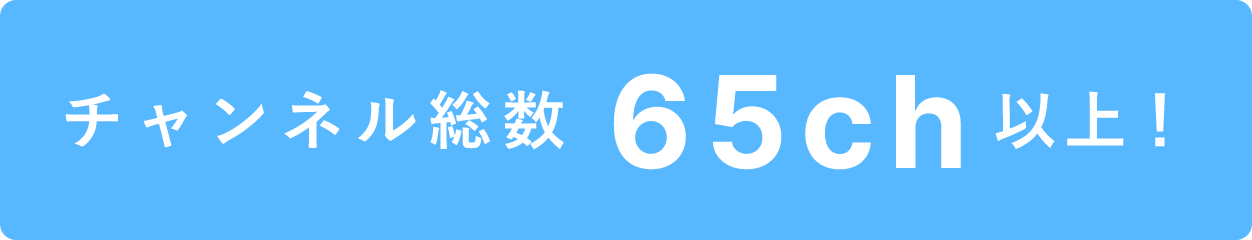 チャンネル総数65ch以上！