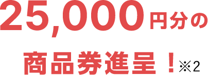 25,000 円分の商品券進呈！※2