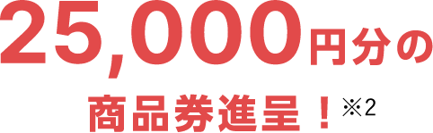 25,000 円分の商品券進呈！※2